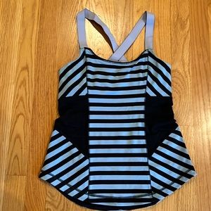Lululemon Navy blue stripe tank